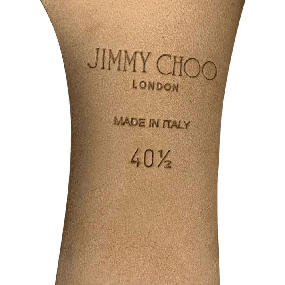 Jimmy Choo Love 85 White Coarse Glitter Heels EU 40.5 Slip On Wedding Pumps
